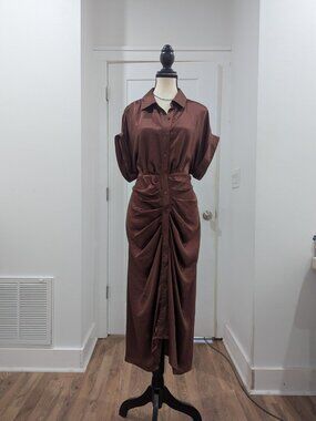 Steve Madden Silk terracota brown dress size 8